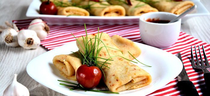 Posne palačinke sa prazilukom i šampinjonima